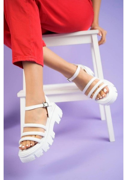 Yüksek Taban Bağcıklı Kadın Sandalet 6144 modelleri