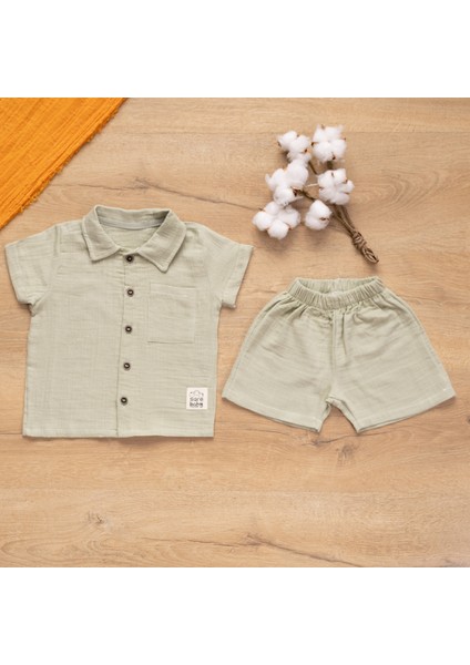 Müslin Bebek Takımı Yazlık Şort Gömlek Takımı fiyatları