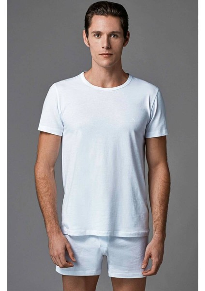 Erkek Bisiklet Yaka Kısa Kol Atlet 2li