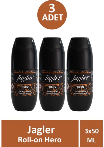 Roll-On Hero Erkek 50 ml 3 Adet