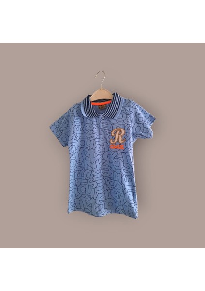 R Cmk Baskılı Yakalı Tişört