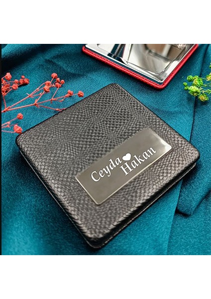 Kişiye Özel Çift İsim Baskılı Kare Deri Ayna Çanta, Cep ve Makyaj Aynası fiyatları