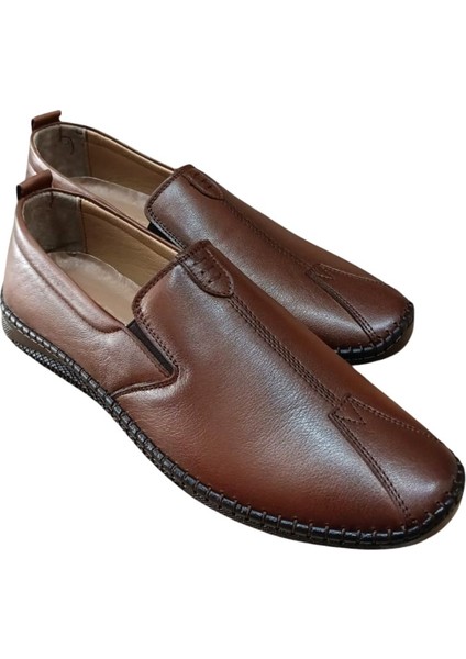 71101 Erkek Hakiki Deri Comfort Ayakkabı Taba modelleri