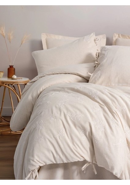 Cotton Keten Çift Kişilik Nevresim Takımı Esmira Bej fiyatları
