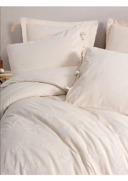 Cotton Keten Çift Kişilik Nevresim Takımı Esmira Bej fırsatları