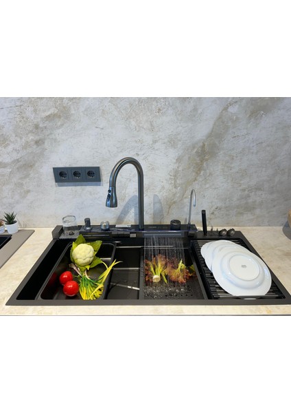Marinax 100X50 Ultra Teknolojik Eviye Seti Sol Damlalıklı