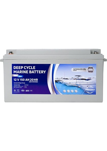Agromot 12V 150AH Marin Akü