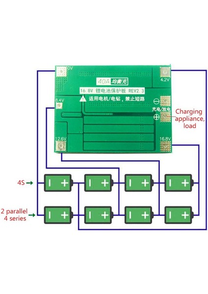 4S Bms 18650 ve 26650 Pil Şarj Devresi 40 Amper ( 4 Pil Için ) modelleri