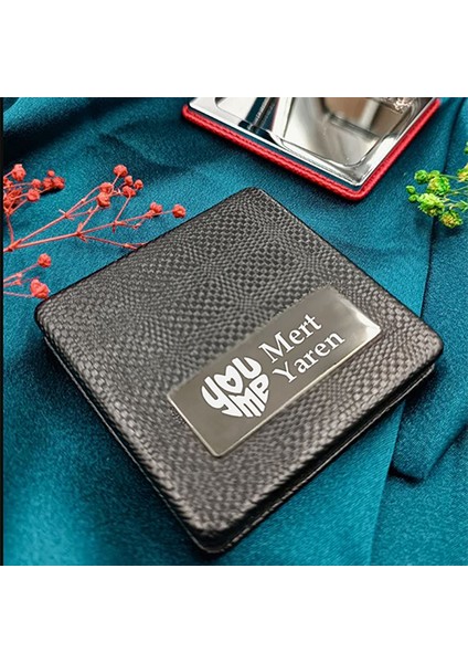 Kişiye Özel İsimli You&me Baskılı Kare Deri Ayna Çanta, Cep ve Makyaj Aynası fiyatları