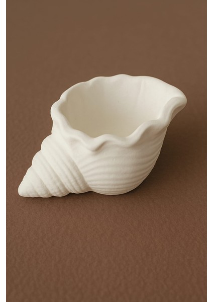 Salyangoz Dekorlu El Yapımı Dekoratif Saksı – Şık Tasarım (13 x 8 Cm)