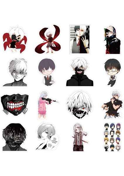 50 Adet Anime Tokyo Ghoul Graffiti Su Geçirmez Çıkartmalar Dizüstü Gitar Kaykay Bilgisayar Bagaj Çıkartmaları Etiket Oyuncak (Yurt Dışından)