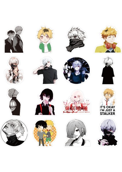 50 Adet Anime Tokyo Ghoul Graffiti Su Geçirmez Çıkartmalar Dizüstü Gitar Kaykay Bilgisayar Bagaj Çıkartmaları Etiket Oyuncak (Yurt Dışından)