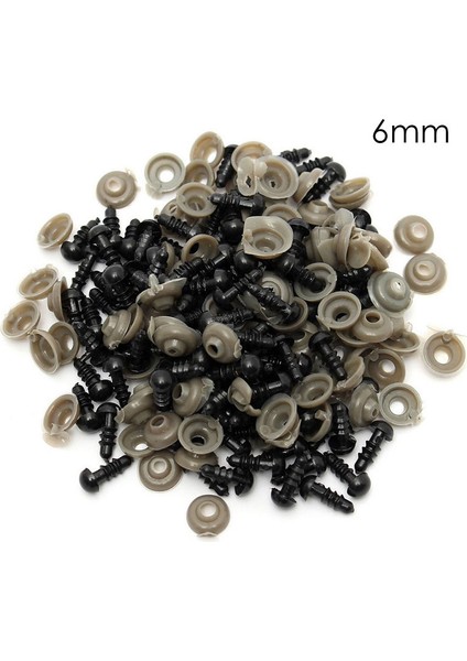 100 Adet 6-12MM Plastik Siyah Emniyet Gözler Oyuncak Ayı Bebek Hayvan Kukla Zanaat (Yurt Dışından)