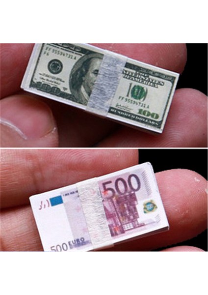 1/12 Ölçekli Paralar Dolar Euro Para Sahne Aksesuarları Oyuncaklar Dollhouse Için (Yurt Dışından) modelleri