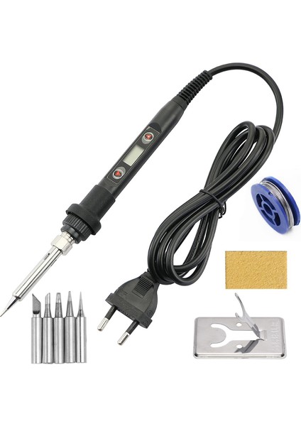 80W Elektrikli Havya LCD Dijital Ekran Ayarlanabilir Sıcaklık Kaynak Onarım Araçları 220V / 110V Havya Tel Ipuçları (Yurt Dışından) fiyatları