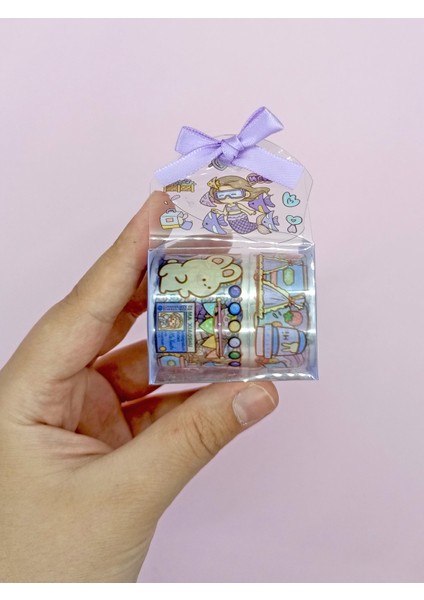 Fiyonk Çantalı Süslü Kız Şeffaf Desenli Bant - Mor fiyatları