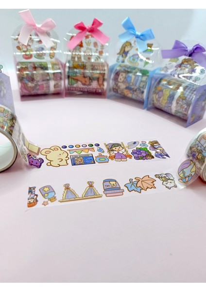 Fiyonk Çantalı Süslü Kız Şeffaf Desenli Bant - Mor modelleri