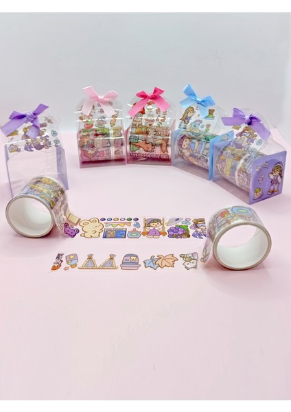 Fiyonk Çantalı Süslü Kız Şeffaf Desenli Bant - Mor fırsatları