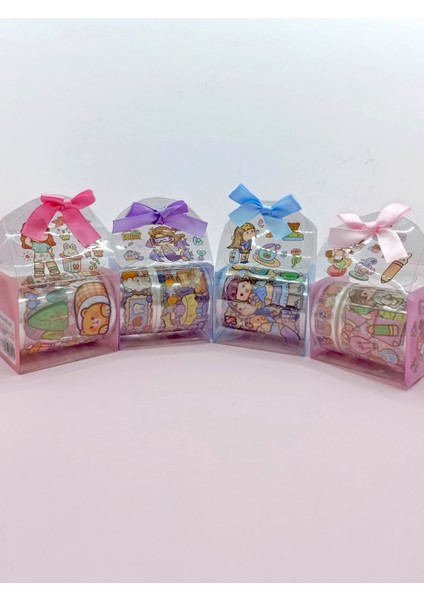 Fiyonk Çantalı Süslü Kız Şeffaf Desenli Bant - Mor indirimleri