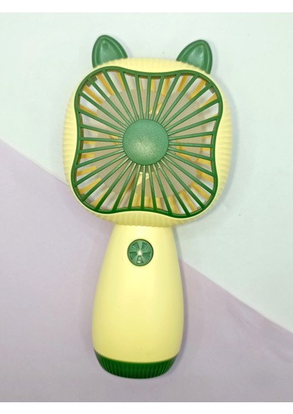 Mini Fan Kedi Model Fan Şarj Edilebilir El Fanı Vantilatör - Yeşil fiyatları
