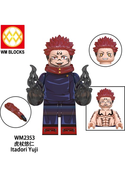 Tek Satış Jujutsu Kaisen Rakamlar Yapı Taşları Yuji Satoru Megumi Nobara Tuğlalar Çocuk Erkek Kız Hediye Oyuncaklar WM6139 (Yurt Dışından) modelleri