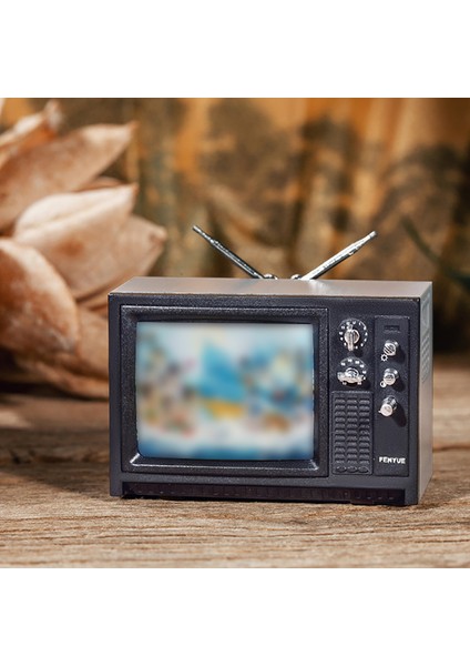 Dollhouse Minyatür Süsler Mini Retro Tv Oyuncak Süsleri Cologo (Yurt Dışından)