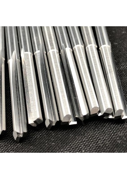 Adet Iki Flüt Spiral Karbür Değirmen Takım Kesiciler Cnc Router Için, Sıkıştırma Ahşap Parmak Freze Kesici Uçları, 3.175X17MM (Yurt Dışından)