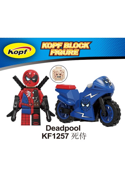 Tek Satış Marvel Süper Kahraman Figürleri Yapı Taşları Deadpool Motosiklet Montajlı Minifigures Tuğlalar Çocuk Boys Koleksiyonu Hediye Oyuncaklar KF6100 (Yurt Dışından)