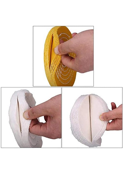 Adet 6 Inç Parlatma Parlatma Tekerlekleri Tezgah Öğütücü Için Parlatma Bileşikleri Kiti, Beyaz ve Sarı (Yurt Dışından) modelleri