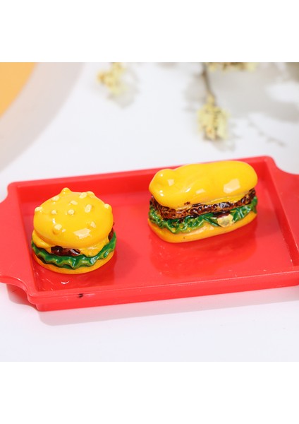 Bebek Evi Mutfak Için 1 Takım Sevimli Mini Hamburger Minyatür Dollhouse Fast Food (Yurt Dışından)