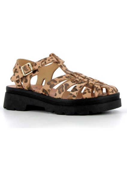 Sunglass Leo - Leopar Desenli Platformlu Kadın Sandalet