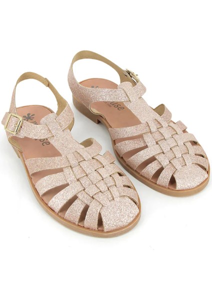 Sunville Nude Paillete - Parlak Nude Kadın Sandalet