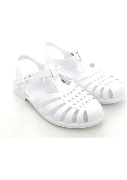 Sunmif Mat Blanc - Mat Beyaz Kadın Sandalet