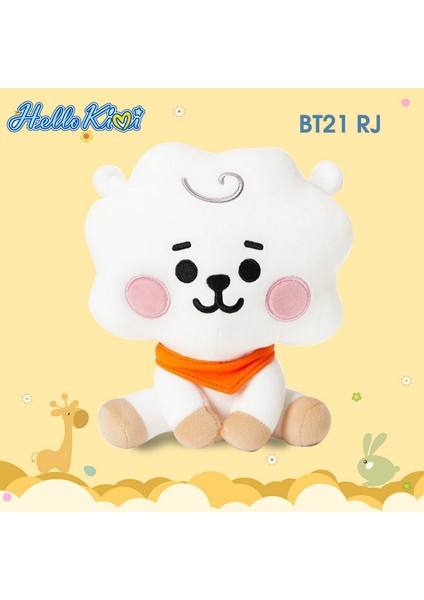 Hellokimi BT21 Bebek Kpop Doldurulmuş Oyuncaklar Oturan Bebek 20 cm Bebek Peluş Oyuncak Yumuşak Pamuk Chımmy Tata Rj Cooky Koya Shooky Mang Unıverstar BT21 (Yurt Dışından)