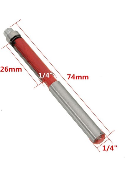 x 1/4 ''uç Çift Flüt Ahşap Kenar Gömme Trim Yönlendirici Rulman Kesici Kesim Ucu Aracı (Yurt Dışından) modelleri