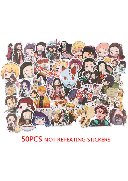 50 Adet Anime Iblis Avcısı Pvc Etiket Bagaj Dizüstü Kaykay Için Su Geçirmez (Yurt Dışından)