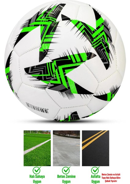 Futbol Topu - Dayanıklı Sert Zemin ve Halı Saha Için Mükemmel Performans ( Yeşil - Pompalı Set ) indirimleri