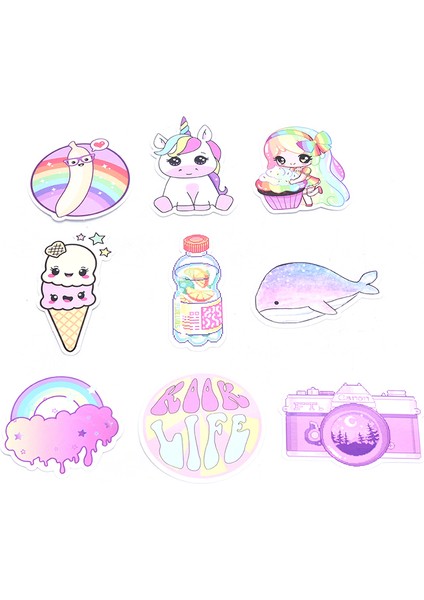 50 Adet/paket Unicorn Kırtasiye Çıkartmalar Karalama Seyahat Diy Bagaj Etiketi (Yurt Dışından)
