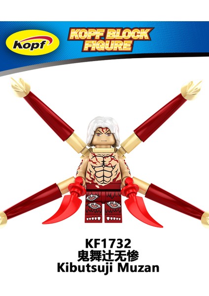 Tek Satış Iblis Avcısı Rakamlar Yapı Taşları Hantengu Daki Kokushibo Douma Kibutsuji Wuzan Tuğlalar Çocuk Erkek Kız Hediye Oyuncaklar KF6163 (Yurt Dışından)