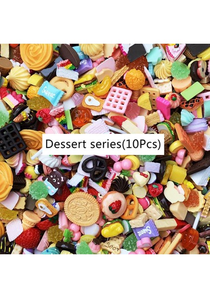10 Adet Dollhouse Mini Şanslı Çanta Kör Kutu Kek Şeker Ekmek Bebek Maması Mutfak Oyuncak (Yurt Dışından)