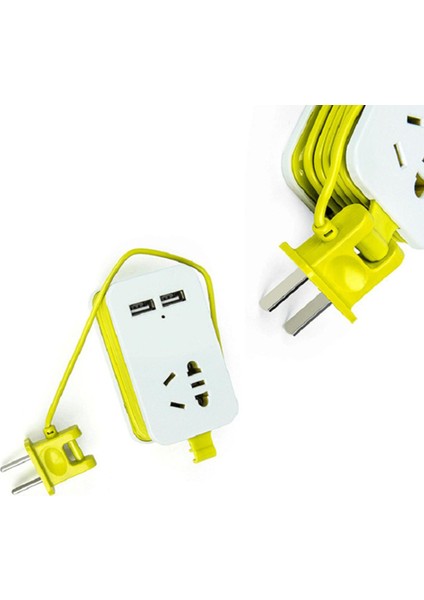 Taşınabilir Güç Şeridi Koruyucu 1.5m Uzatma Kablosu, Ac Çıkışları + 2 USB Bağlantı Noktası Jessica (Yurt Dışından)