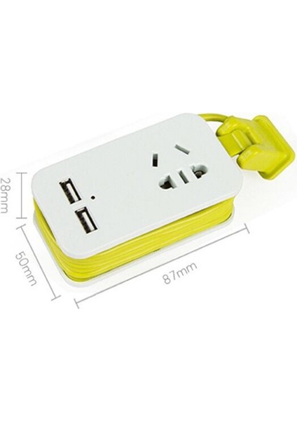 Taşınabilir Güç Şeridi Koruyucu 1.5m Uzatma Kablosu, Ac Çıkışları + 2 USB Bağlantı Noktası Jessica (Yurt Dışından) fırsatları