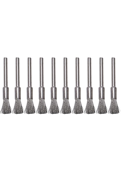 10 Adet Paslanmaz Çelik 1/4 Inç (6mm) Kalem Tel Fırça #532, Dremel ve Uyumlu Döner Alet Için 1/8 Inç (3mm) Saplı (Yurt Dışından)