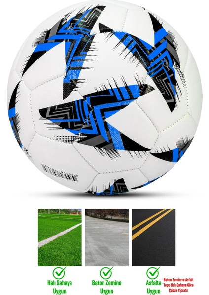 Futbol Topu - Dayanıklı Sert Zemin ve Halı Saha Için Mükemmel Performans ( Mavi - Pompalı Set ) indirimleri