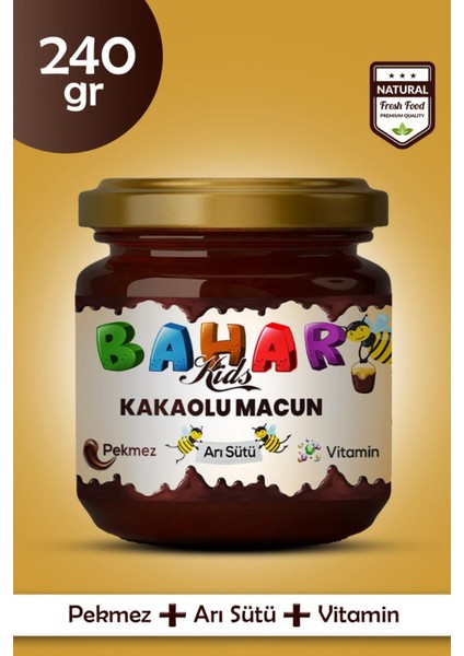 Çocuklar İçin Özel & Arı Sütü Pekmez Bal ve Vitamin Kakaolu Macun 3 x 240 gr