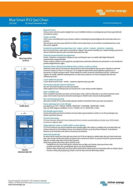 Vıctron Energy Blue Smart IP22 Akü Şarj Cihazı 12V/20A (3) fiyatları