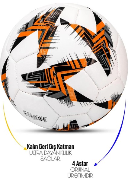 Futbol Topu - Dayanıklı Sert Zemin ve Halı Saha Için Mükemmel Performans (Turuncu, Pompalı Set) modelleri