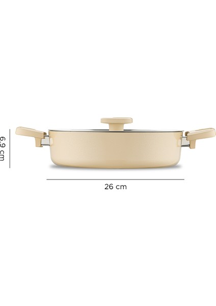 Swiss Crystal Dark Cream 7 Parça Tencere Seti