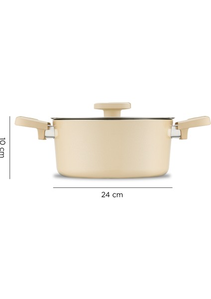 Swiss Crystal Dark Cream 7 Parça Tencere Seti