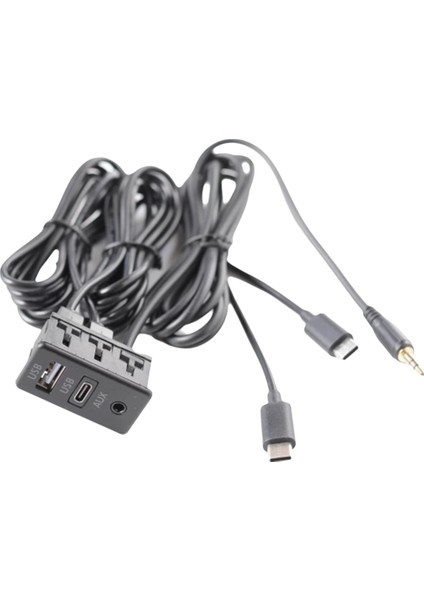 Araba Android Navigasyon Makinesi Aux Paneli Çift Type-C+Aux Girişi Usb+Aux Arayüz Paneli Uzatma Kablosu Adaptör Paneli (Yurt Dışından)